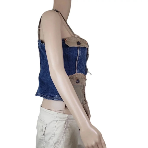 BDG Denim Spliced Cargo Corset Top - Picture 2 of 3